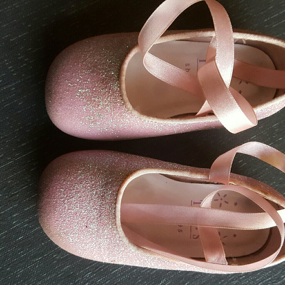 Pink Glitter Girl's Ballerina Flat Size 4M